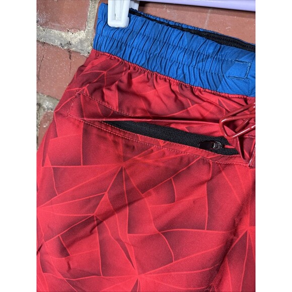 Born Primitive Shorts Athletic Sports Active Red/Blue Stretch Waist Mens Sz Med - Picture 5 of 7
